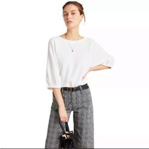 NWT Maeve By ANTHROPOLOGIE Macie Knit Dolman Sleeve Top in Ivory. XS